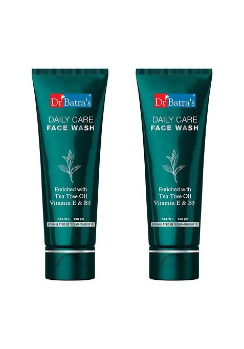 Dr Batras Set Of 2 Daily Care Face Wash With Tea Tree Oil Vitamin B3 100 G Each