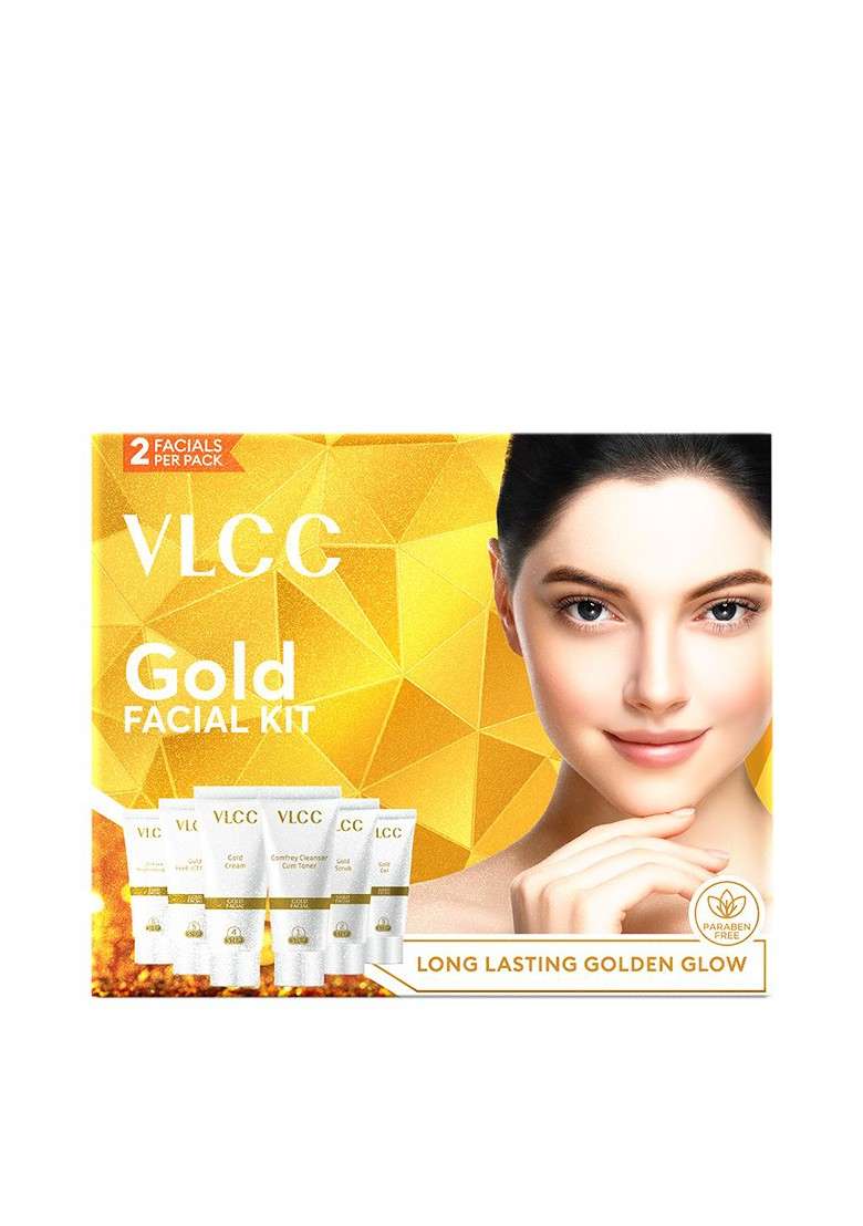 Vlcc Parlour Glow Gold Facial Kit For Luminous Radiant Complexion 60 G - Indya