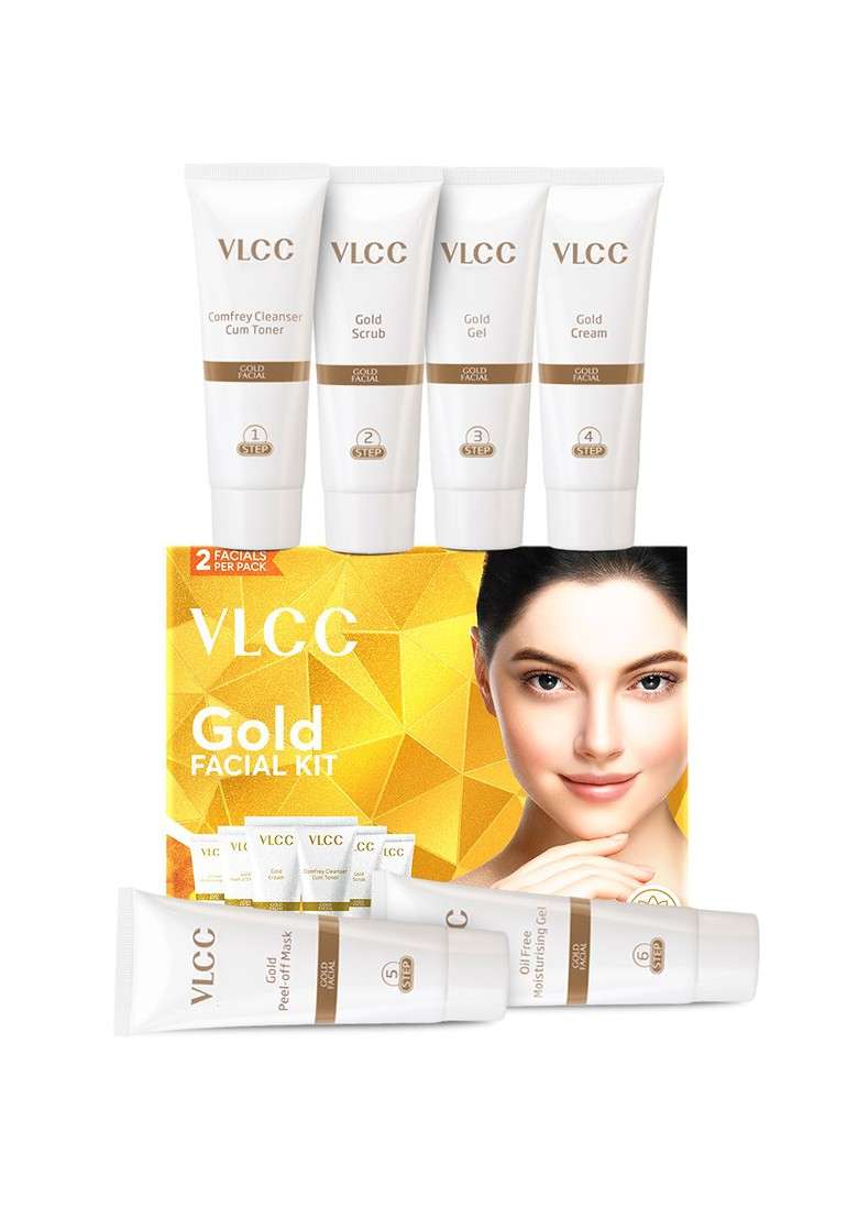Vlcc Parlour Glow Gold Facial Kit For Luminous Radiant Complexion 60 G - Indya