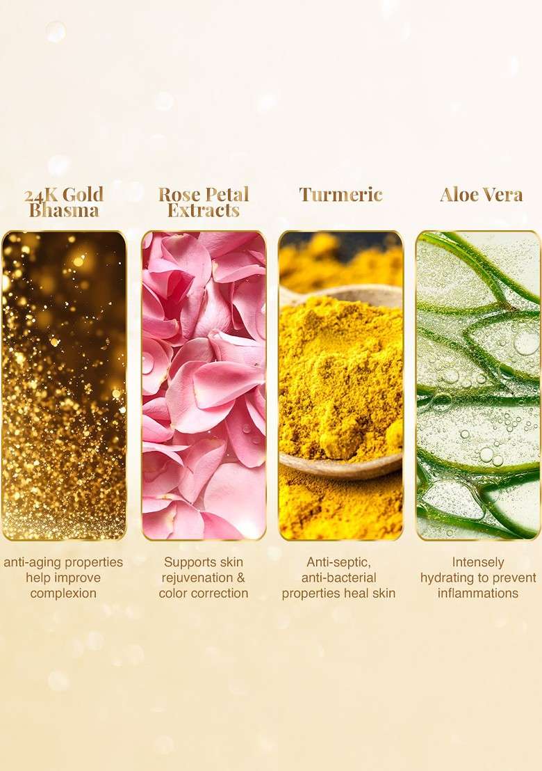 Vlcc Parlour Glow Gold Facial Kit For Luminous Radiant Complexion 60 G - Indya