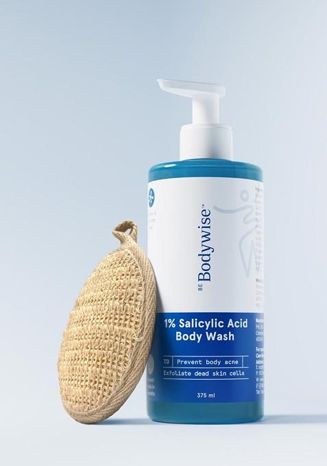 Be Bodywise 1 Salicylic Acid Body Wash 375 Ml With Free Loofah To Prevent Acne
