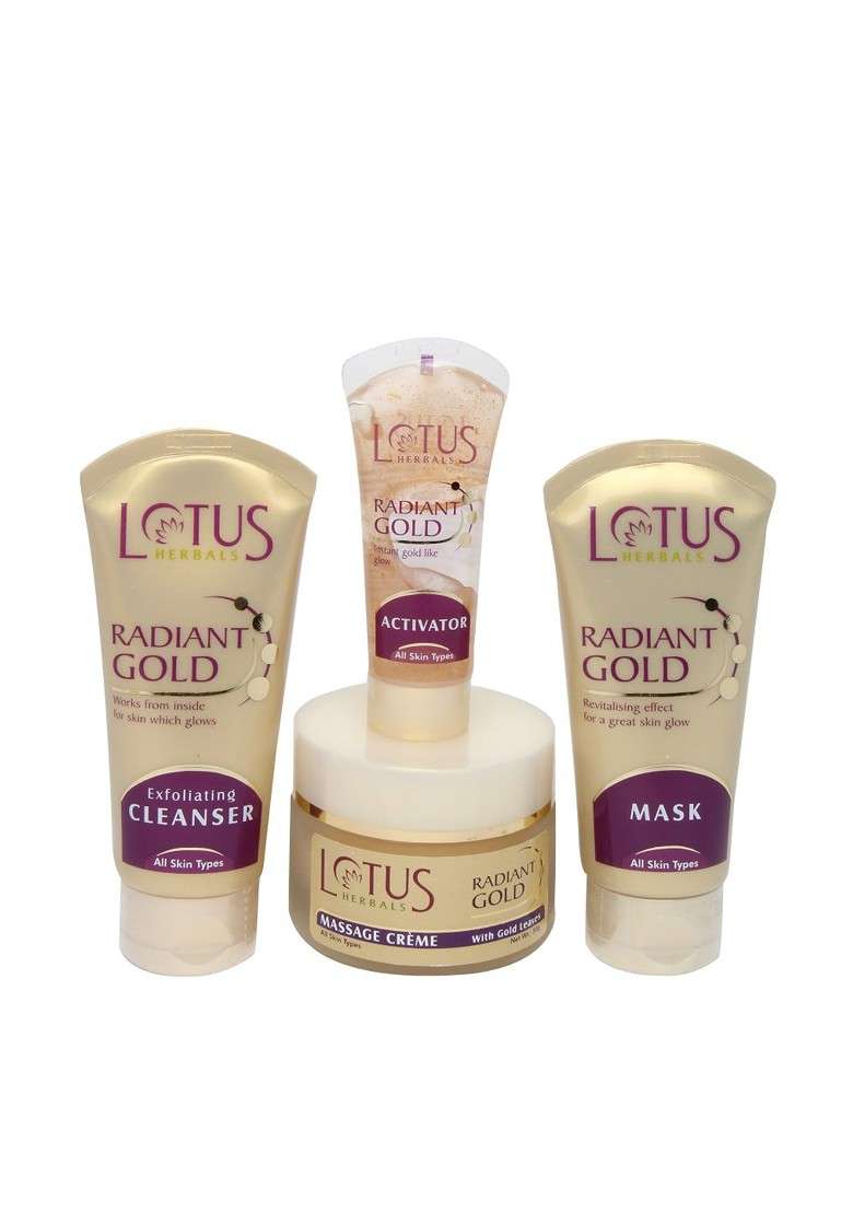 Lotus Herbals Sustainable Radiant Gold Cellular Glow Facial Kit - Indya