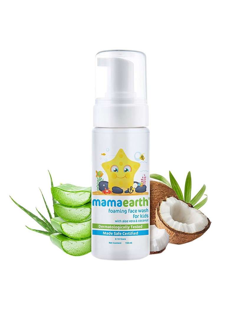 Mamaearth Kids Foaming Face Wash With Aloevera Coconut 150 Ml - Indya