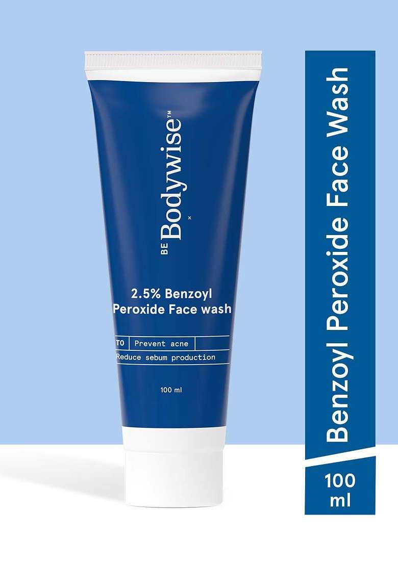 Be Bodywise 2 5 Benzoyl Peroxide Facewash Deep Cleanses Reduces Sebum Production 100Ml - Indya