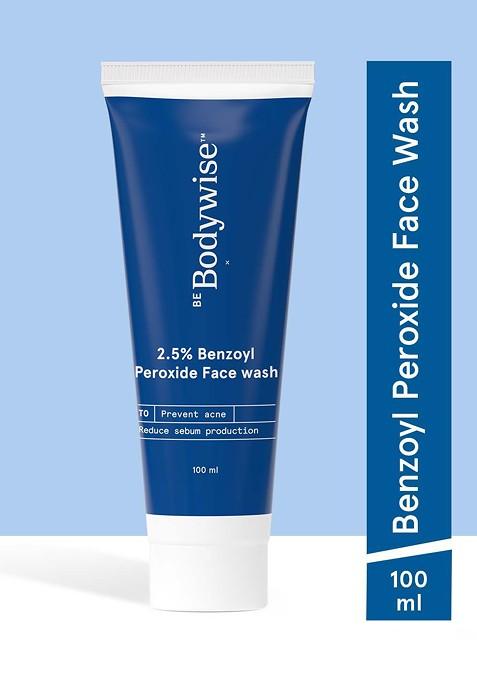 Be Bodywise 2 5 Benzoyl Peroxide Facewash Deep Cleanses Reduces Sebum Production 100Ml