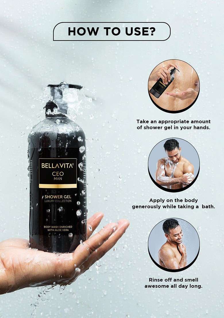 Bella Vita Organic Ceo Man Shower Gel With Aloe Vera 500Ml - Indya