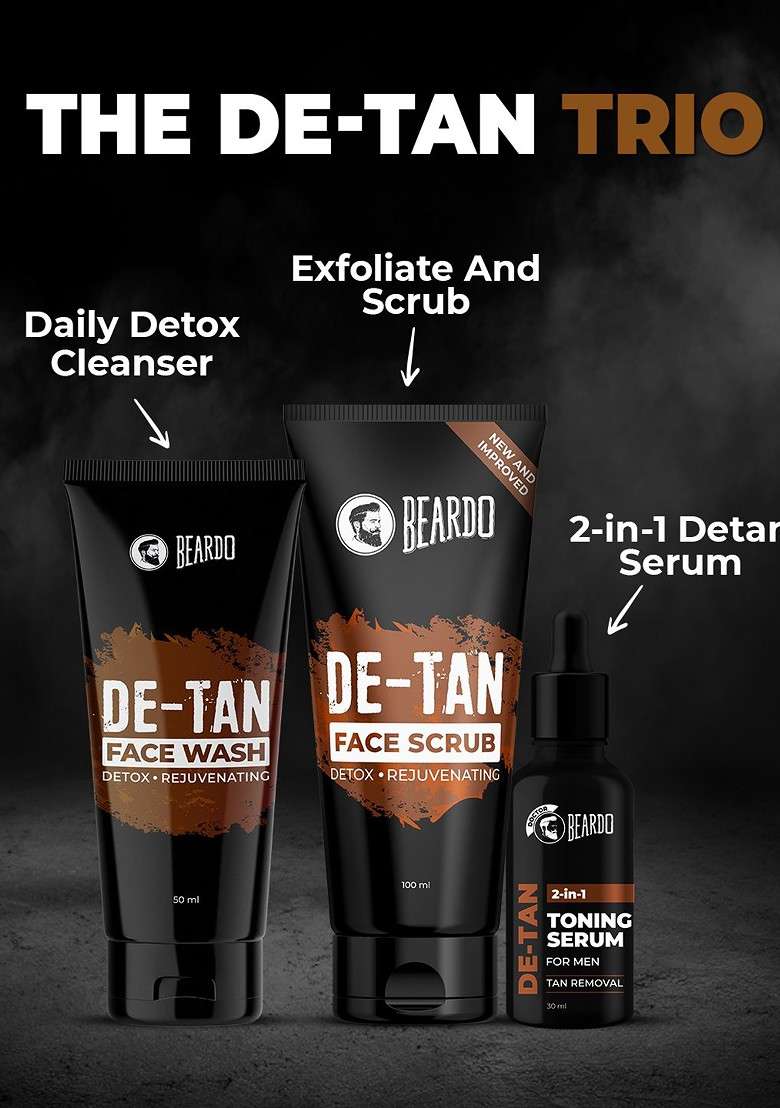 Beardo Men Coffee Detox De Tan Face Wash With Aloe Vera Vitamin E 100 Ml - Indya
