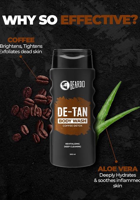 Beardo De Tan Body Wash With Caffeine For Skin Detox Deep Cleansing 500 Ml