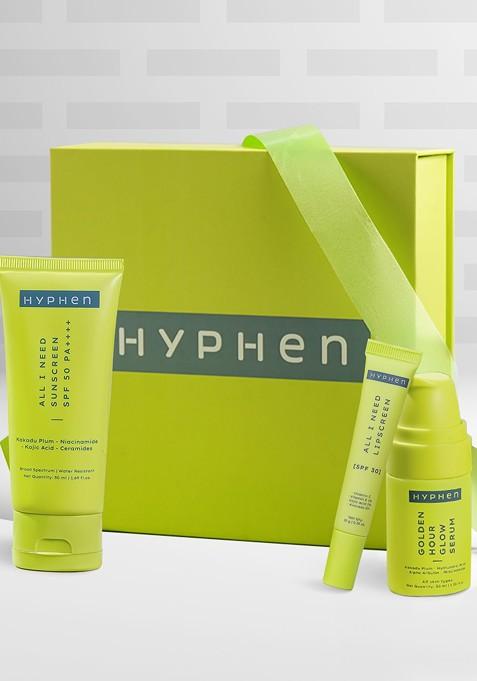 Hyphen Daily Glow Essentials Gift Kit Face Serum Moisturizing Sunscreen Lip Balm