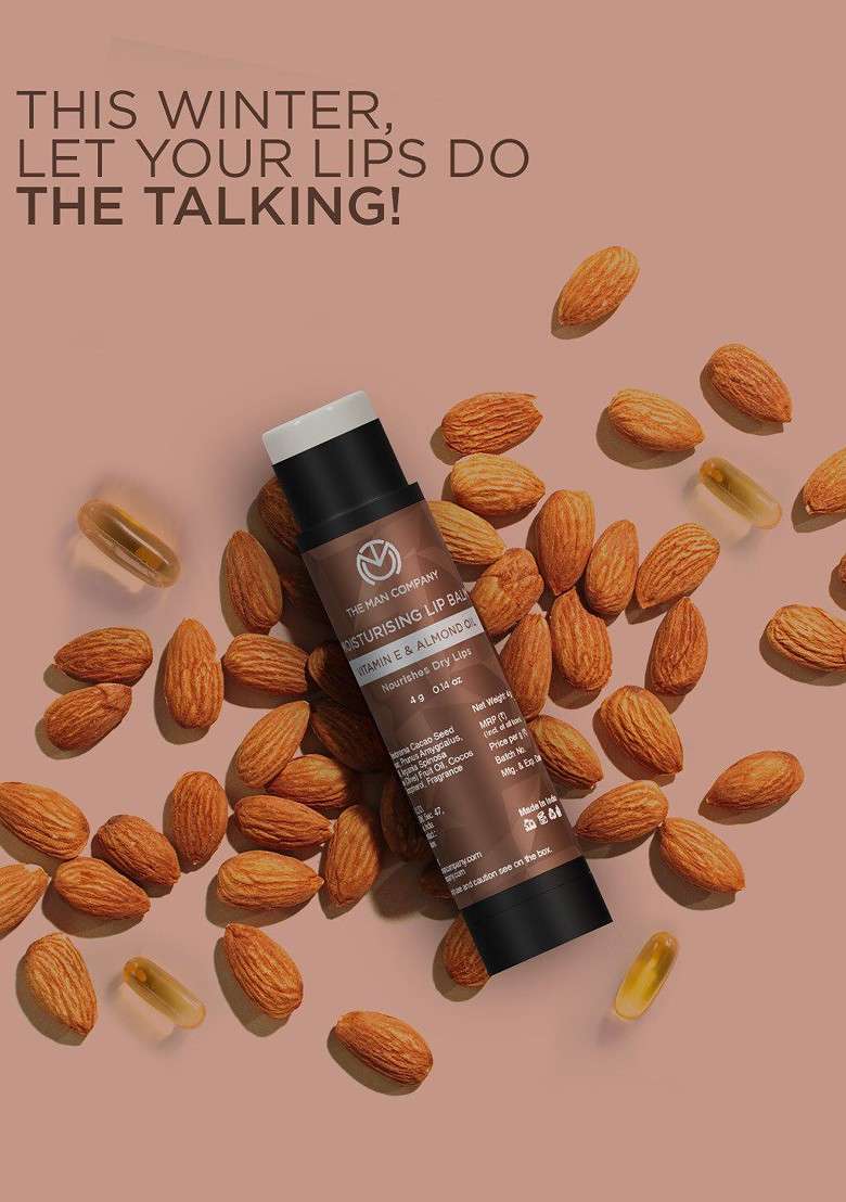 The Man Company Moisturising Lip Balm With Vitamin E Almond Oil 4 G - Indya
