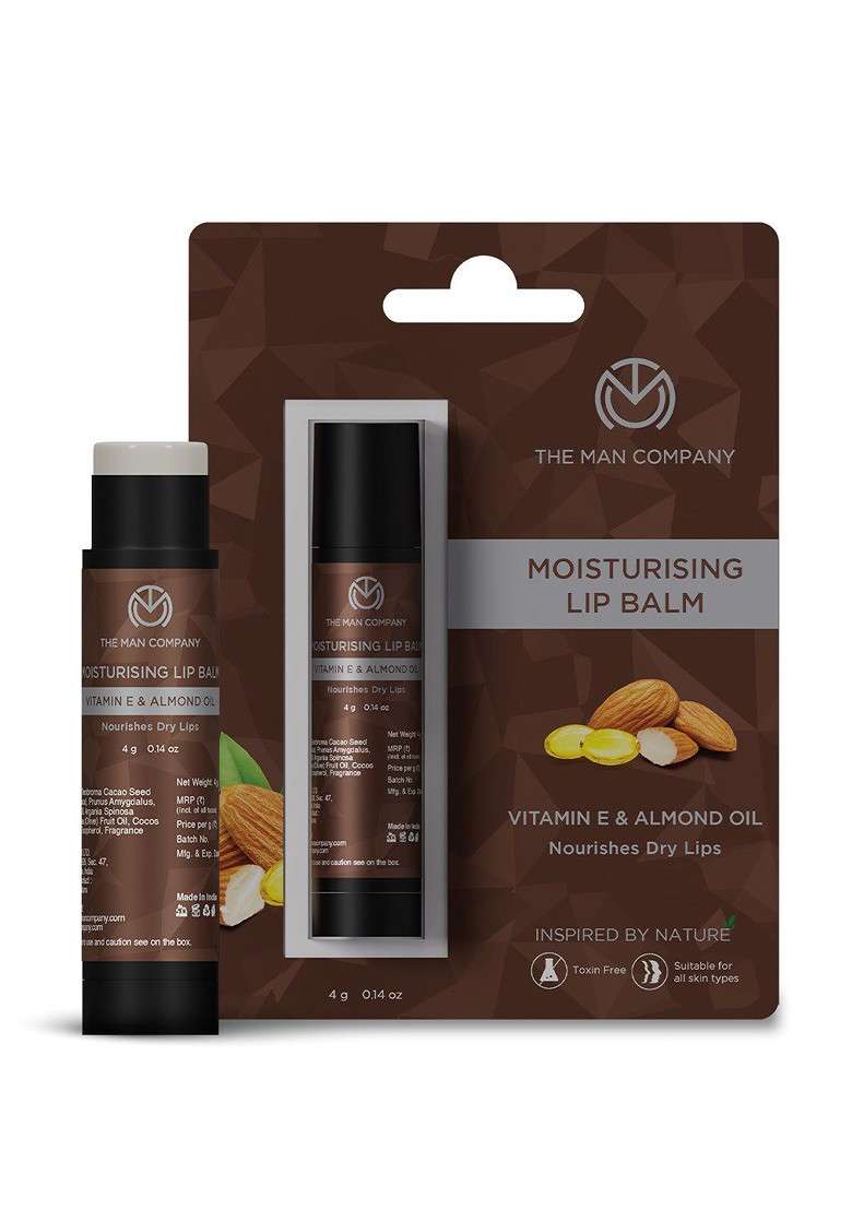 The Man Company Moisturising Lip Balm With Vitamin E Almond Oil 4 G - Indya