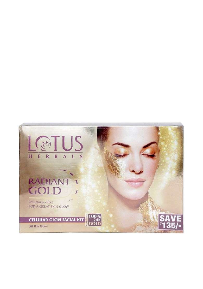 Lotus Herbals Sustainable Radiant Gold Cellular Glow Facial Kit - Indya