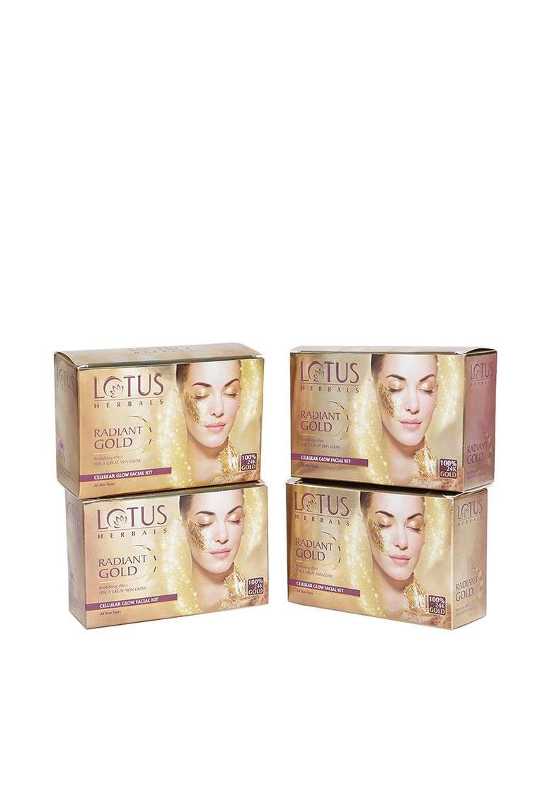Lotus Herbals Sustainable Radiant Gold Cellular Glow Facial Kit - Indya