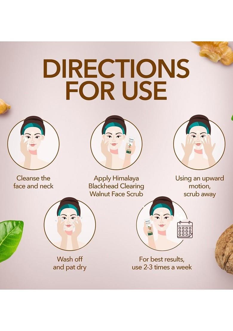 Himalaya Blackhead Clearing Walnut Facial Scrub With Lemongrass 50G