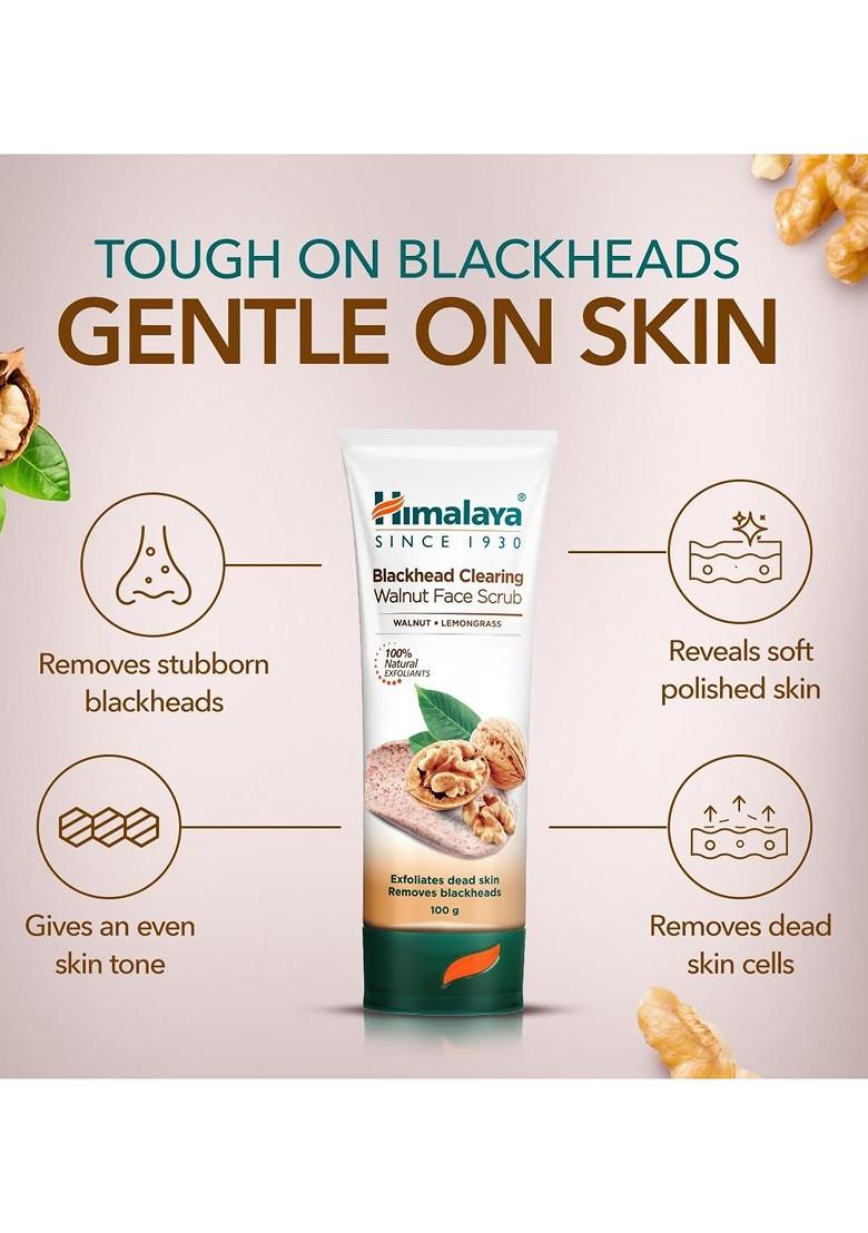 Himalaya Blackhead Clearing Walnut Facial Scrub With Lemongrass 50G