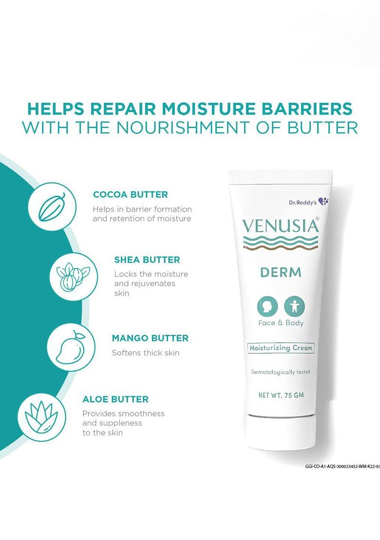 Venusia Derm Moisturizing Cream With Shea Cocoa Butter 75G