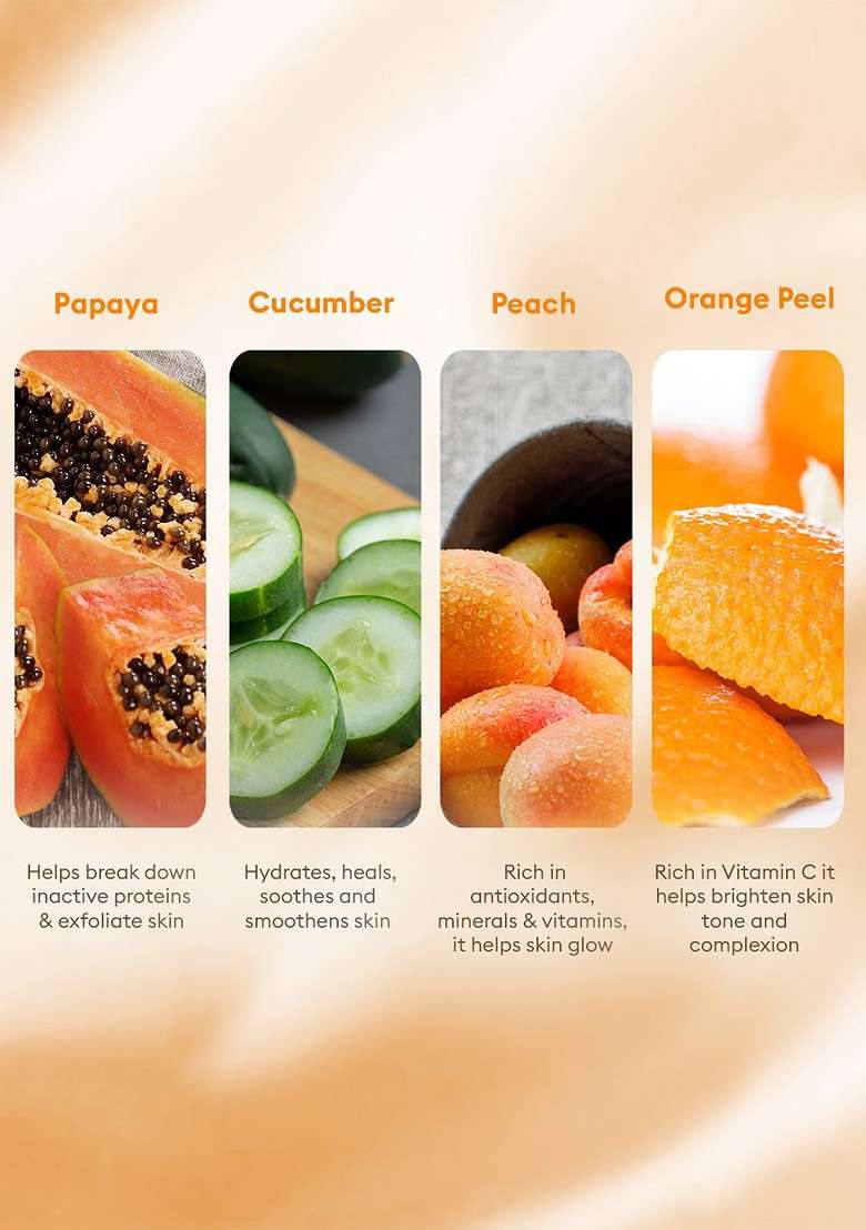 Vlcc Papaya Fruit Facial Kit 300G With Free Rose Water Toner 100Ml - Indya