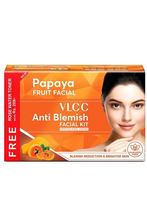 Vlcc Papaya Fruit Facial Kit 300G With Free Rose Water Toner 100Ml