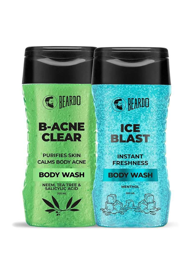 Beardo B Acne Clear Body Wash To Purify Skin Ice Blast For Freshnes 200Ml Each - Indya