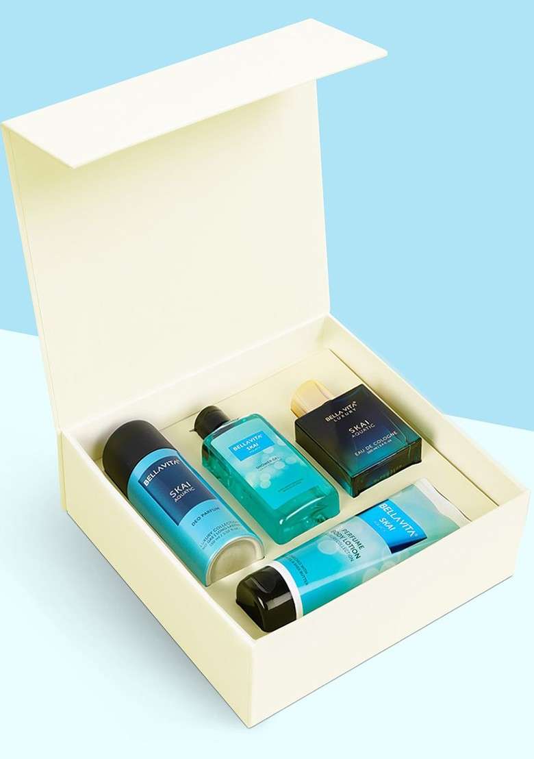 Bella Vita Organic Skai Aquatic Shower Gel Body Lotion Edp Deodorant Gift Set - Indya