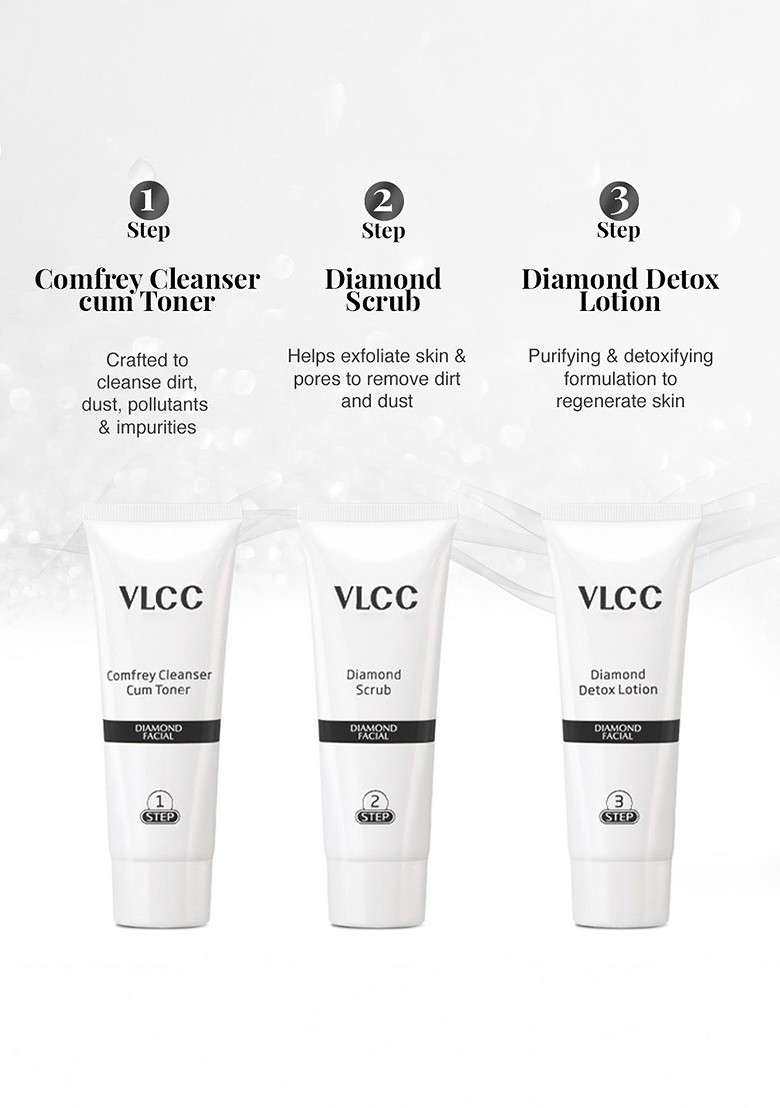 Vlcc Set Of 2 Diamond Polishing Single Facial Kit - Indya