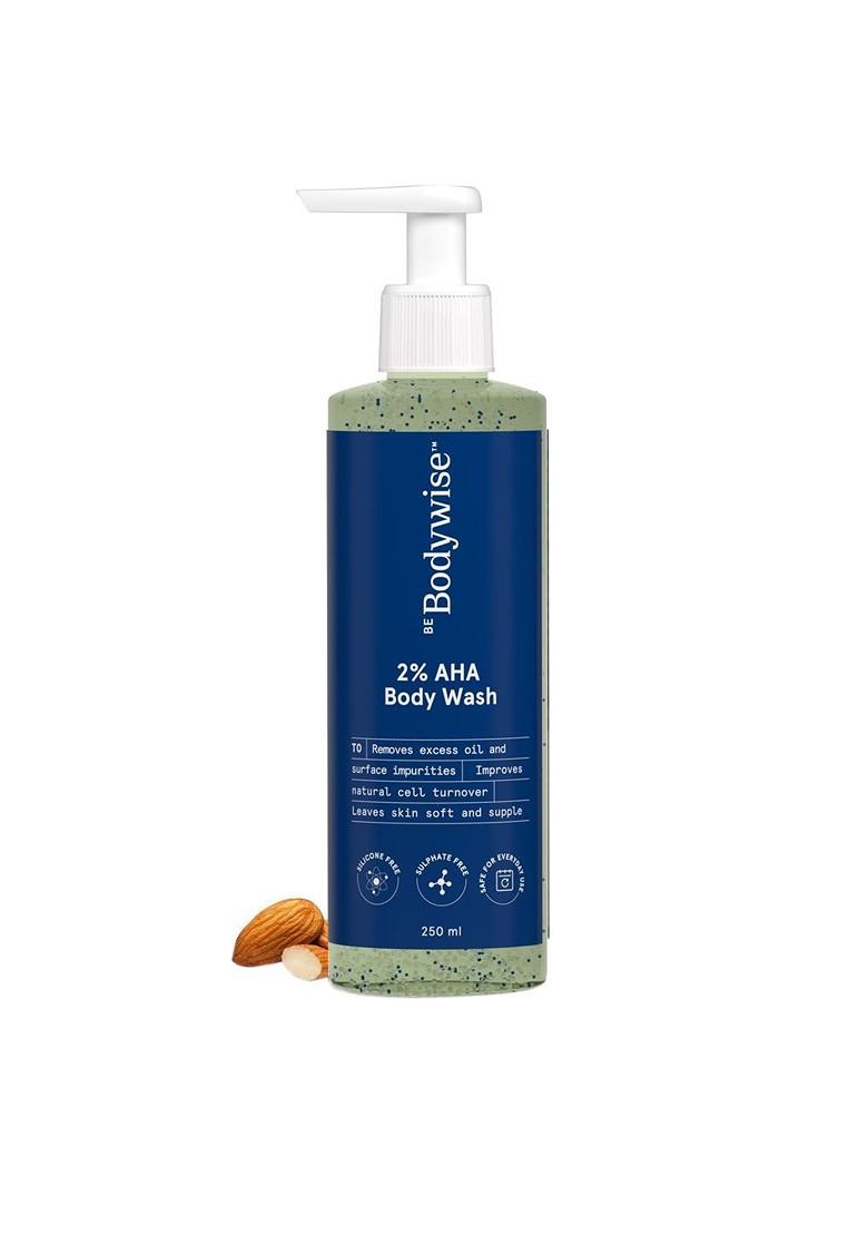 Be Bodywise 2 Aha Exfoliates Promotes Glowing Radiant Skin Body Wash 250 Ml