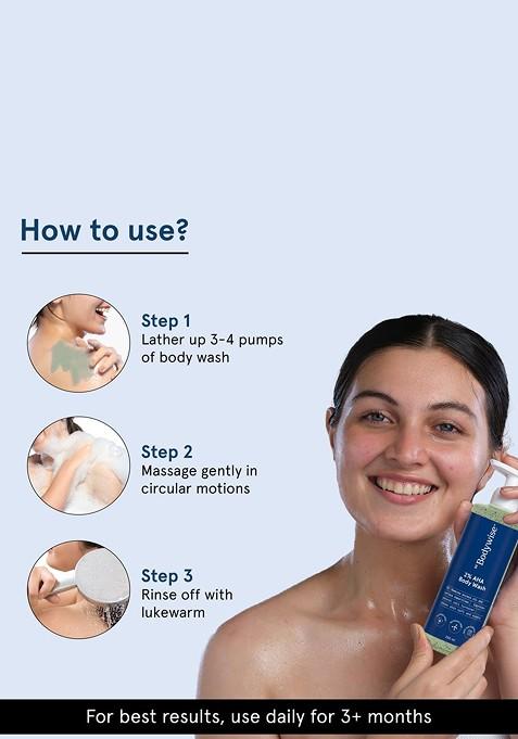 Be Bodywise 2 Aha Exfoliates Promotes Glowing Radiant Skin Body Wash 250 Ml