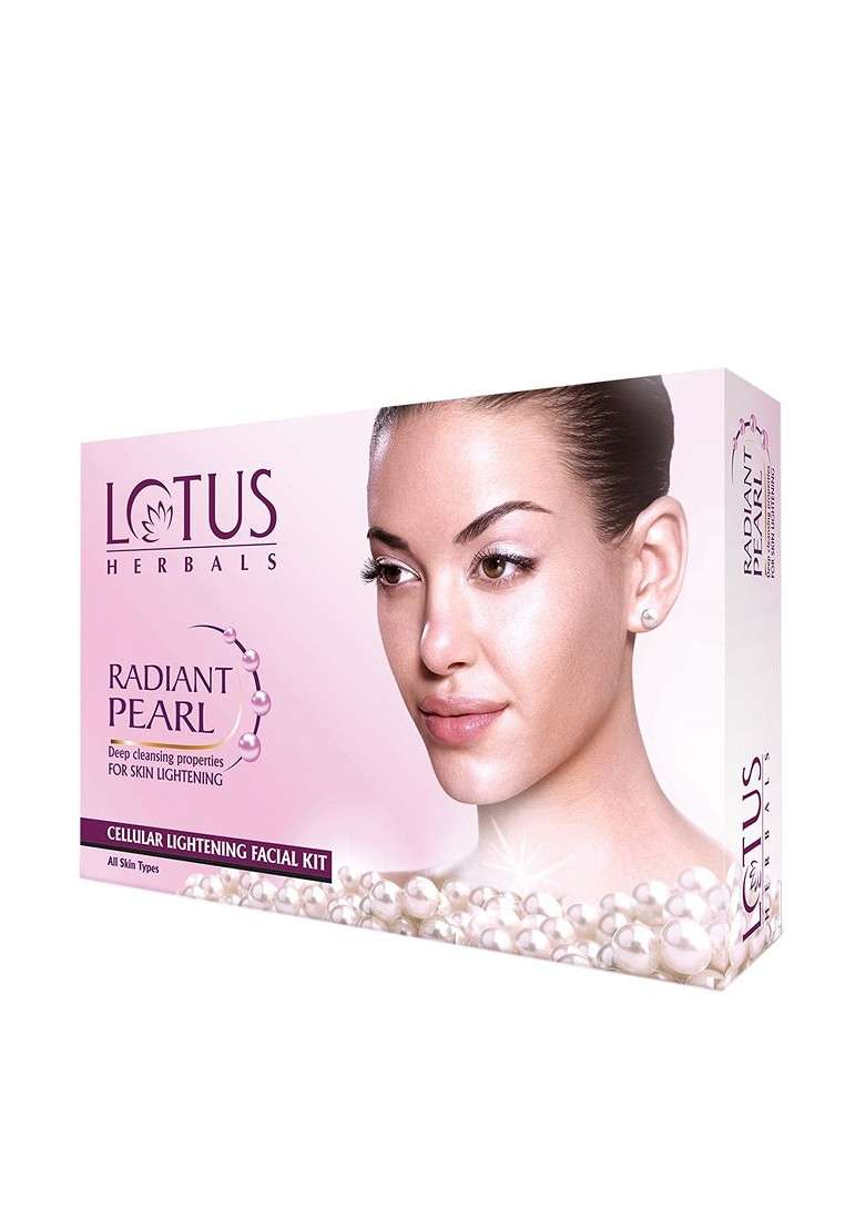Lotus Herbals Sustainable Pack Of 4 Radiant Pearl Cellular Lightening Facial Kit - Indya