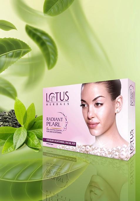 Lotus Herbals Sustainable Pack Of 4 Radiant Pearl Cellular Lightening Facial Kit