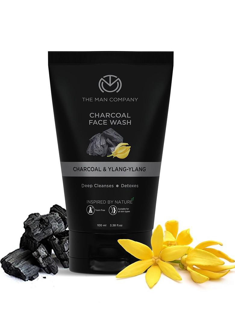 The Man Company Charcoal Face Wash With Ylang Argan Essential Oils 100 Ml