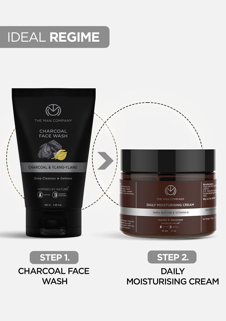 The Man Company Charcoal Face Wash With Ylang Argan Essential Oils 100 Ml