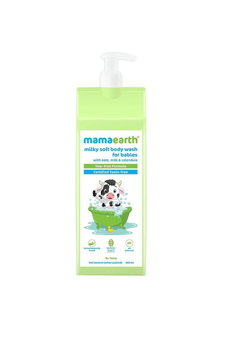 Mamaearth Milky Soft Body Wash For Babies With Oats Milk Calendula 400 Ml