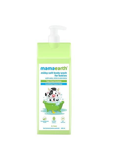 Mamaearth Milky Soft Body Wash For Babies With Oats Milk Calendula 400 Ml