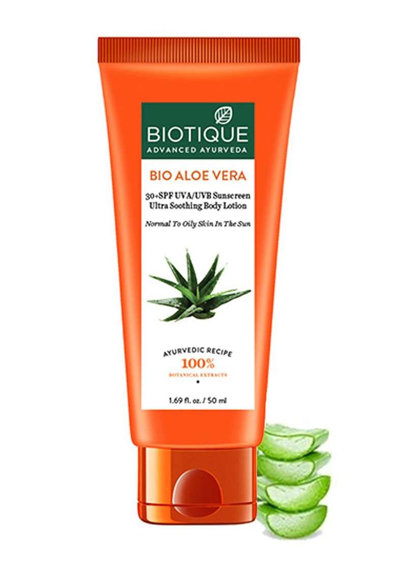 Biotique Unisex Bio Aloe Vera Spf 30 Ultra Soothing Body Lotion 50 Ml - Indya