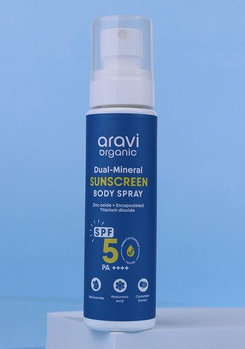 Aravi Organic Dual Mineral Sunscreen Body Spray With Spf 50 Pa 100Ml