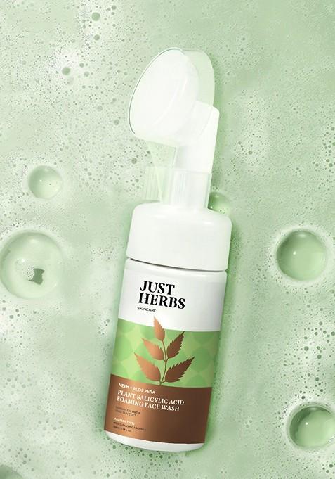Just Herbs Neem Aloe Vera Plant Salicylic Acid Foaming Face Wash 100Ml