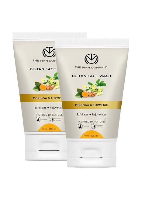 The Man Company Set Of 2 De Tan Face Wash With Moringa Turmeric 100Ml Each