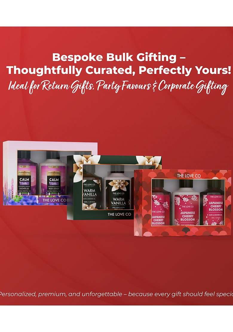 The Love Co Japanese Cherry Blossom Body Wash Lotion Shampoo Gift Set - Indya