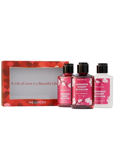 The Love Co Japanese Cherry Blossom Body Wash Lotion Shampoo Gift Set