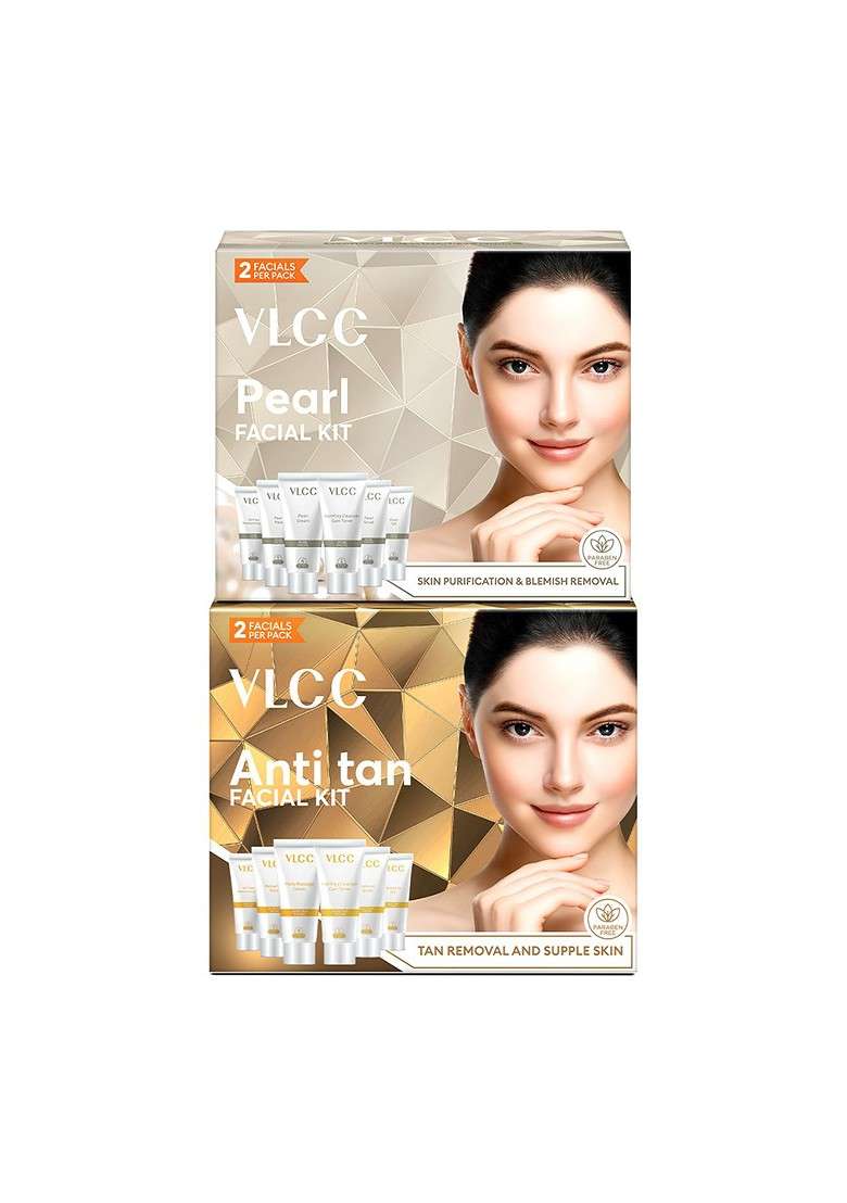 Vlcc Set Of Pearl Facial Kit Anti Tan 60 G Each - Indya