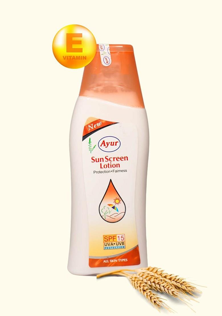 Ayur Herbals Sunscreen Lotion Enriched With Wheatgerm Oil Vitamin E 200 Ml