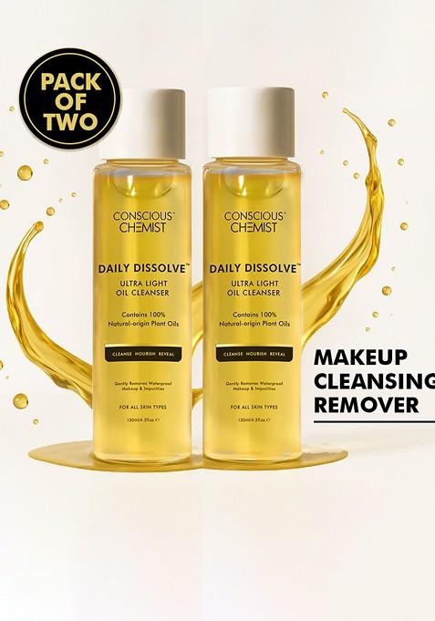 Conscious Chemist Set Of 2 Daily Dissolve Ultra Light Makeup Remover Oil Cleanser