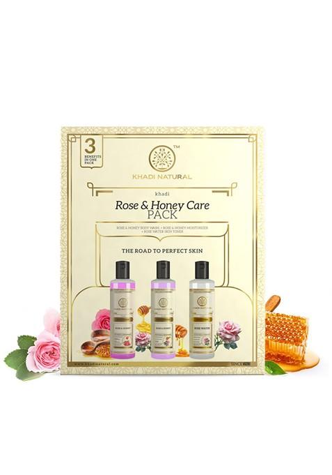 Khadi Natural Rose Honey Care Pack To Provide Glow Shine 630Ml