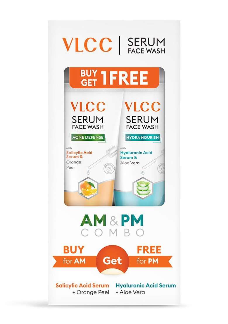 Vlcc Salicylic Acid Orange Peel Serum Facewash For Am Aloe Vera Pm - Indya