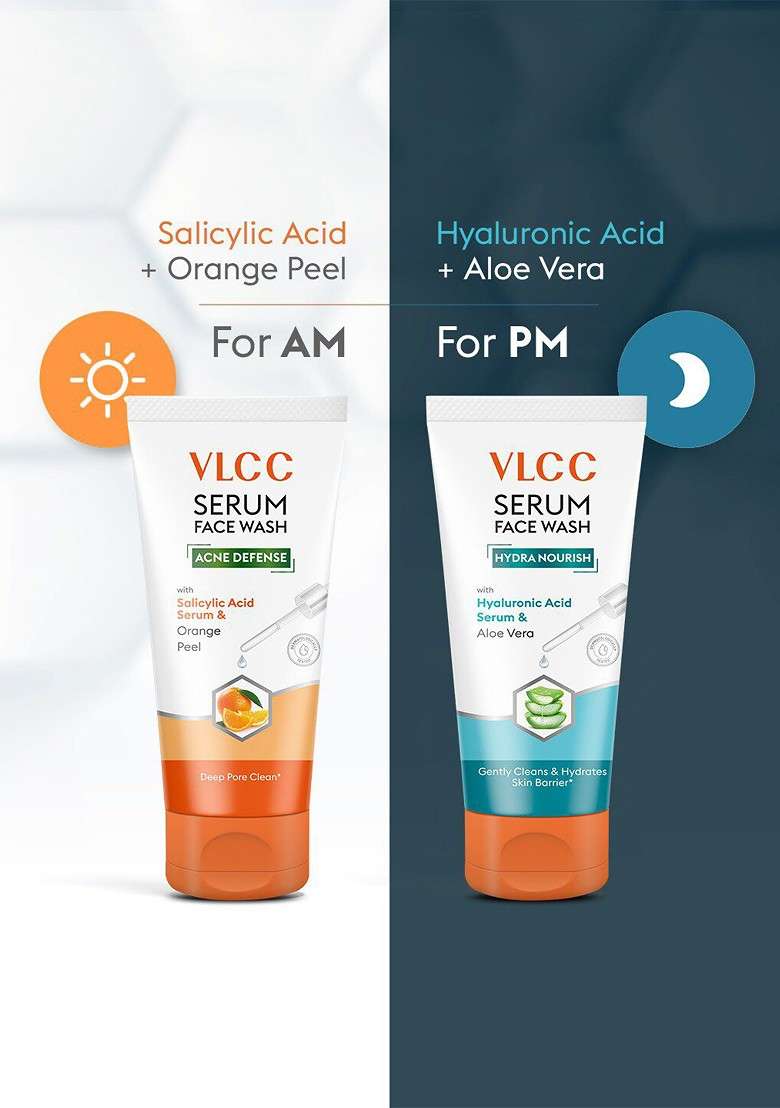 Vlcc Salicylic Acid Orange Peel Serum Facewash For Am Aloe Vera Pm - Indya