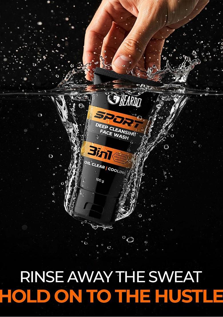 Beardo Men Sport Deep Cleansing Cooling Menthol Oil Control Facewash 100G