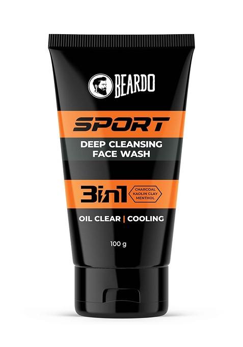 Beardo Men Sport Deep Cleansing Cooling Menthol Oil Control Facewash 100G
