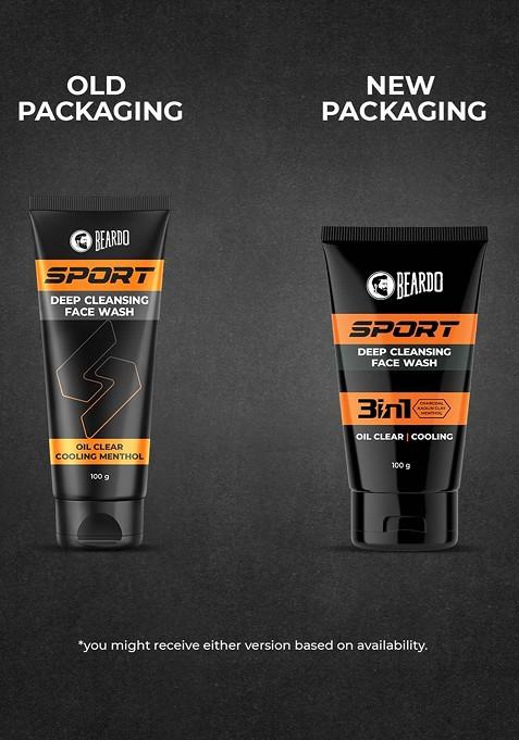 Beardo Men Sport Deep Cleansing Cooling Menthol Oil Control Facewash 100G