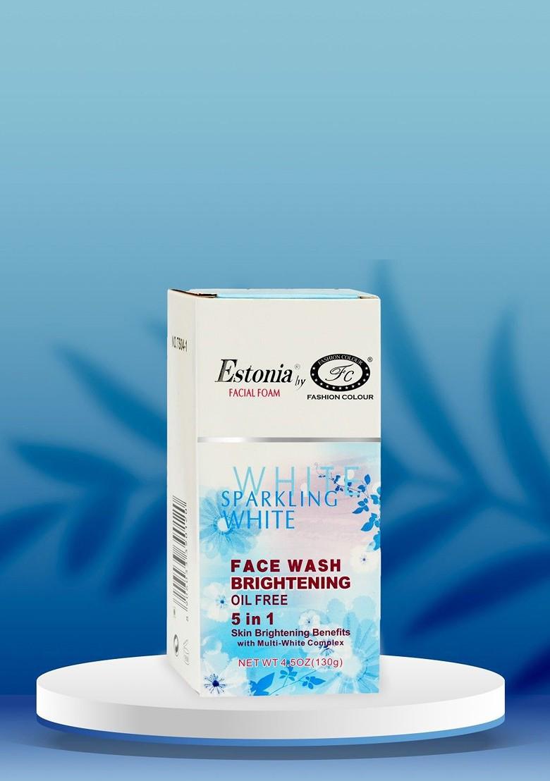 Fashion Colour Estonia Sparkling White 5 In 1 Oil Free Face Wash With Vitamin E 130 Gm