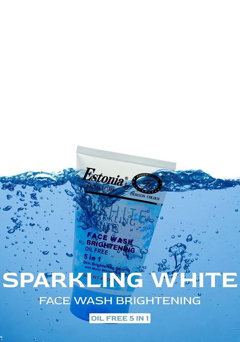 Fashion Colour Estonia Sparkling White 5 In 1 Oil Free Face Wash With Vitamin E 130 Gm